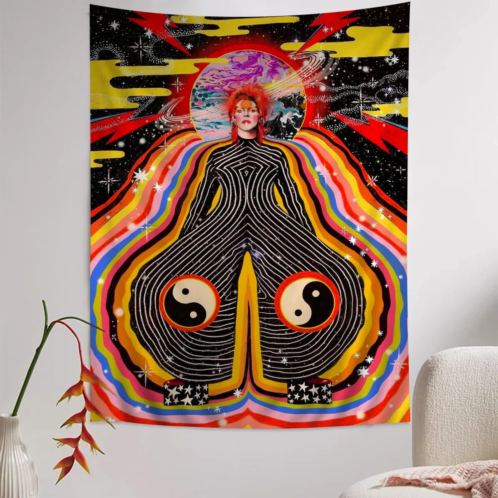 British Rock Singer David B-Bowie Tapestry Anime Tapestry Hanging Tarot Hippie Wall Rugs Dorm Wall Hanging Sheets