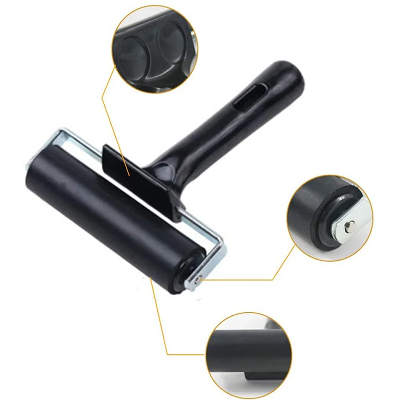 AB41-Rubber Roller, Set Of 6 (6 & 10Cm), Ink Brayer Roller Perfect For Printmaking, Wallpapers, Block Printing Stamping