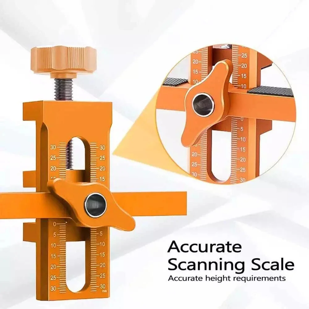 Adjustable Woodworking Cabinet Door Installing Jig Quick Positioning Panel Rebounding Device Drilling  2 In 1 Hole Opening Tool
