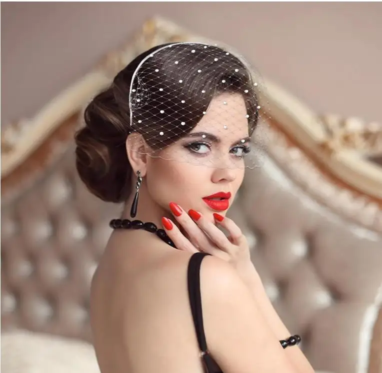 

Black Veil Mesh Veil Headband 1920s Headpiece Birdcage Veil Bridal Wedding Tea Party Fascinator Veil for Women Wedding Accessory