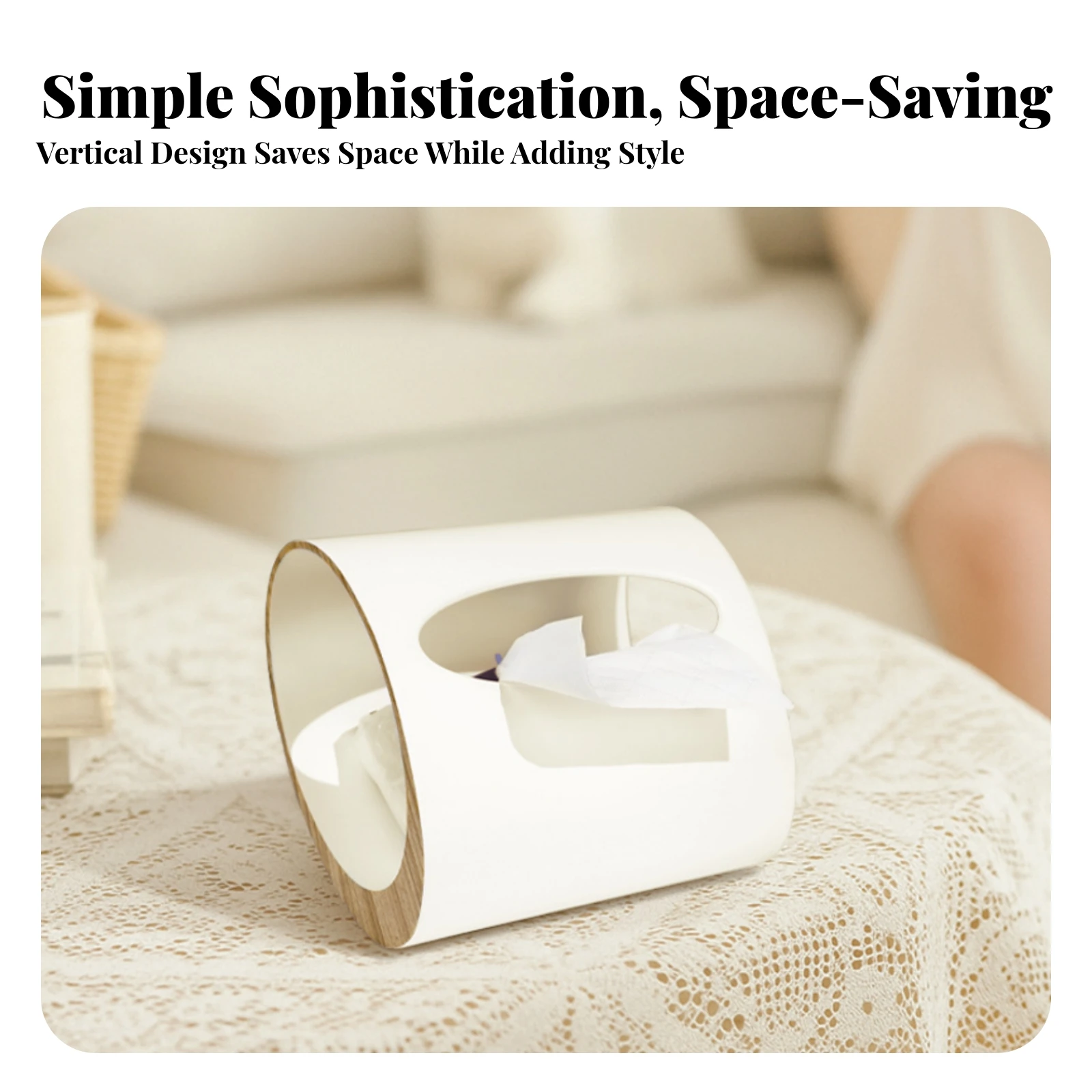 Tissue Box Cover Freestanding Resin Tissue Box Long-Lasting Sturdy for Bedroom, Living Room