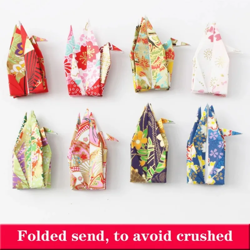 50PCS Japanese Origami Paper Crane Origami Paper 3D Cranes Premade Bird DIY Handmade Mother\'s Day Creative Gifts Decorations