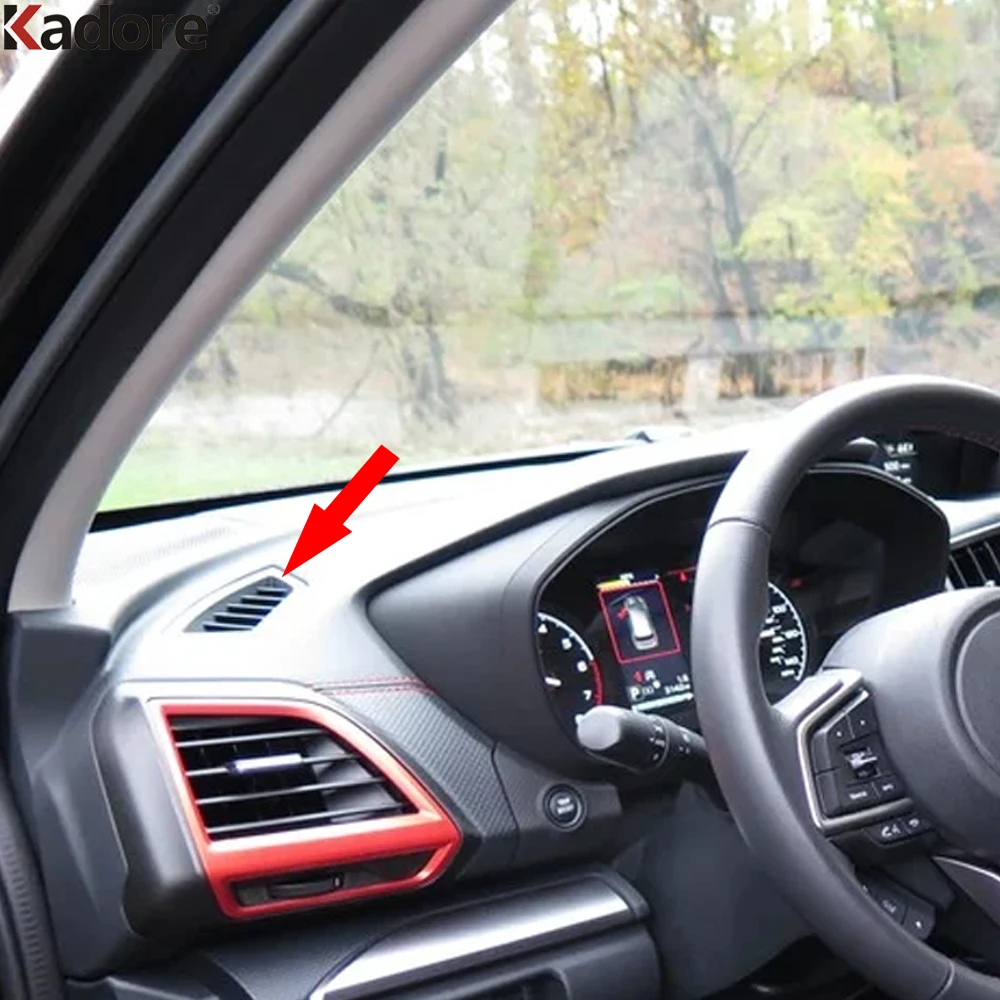 Car Front Upper Air Condition Vent Outlet Cover Trim For Subaru Forester SK 2018 2019 2020 Carbon Fiber Interior Accessories