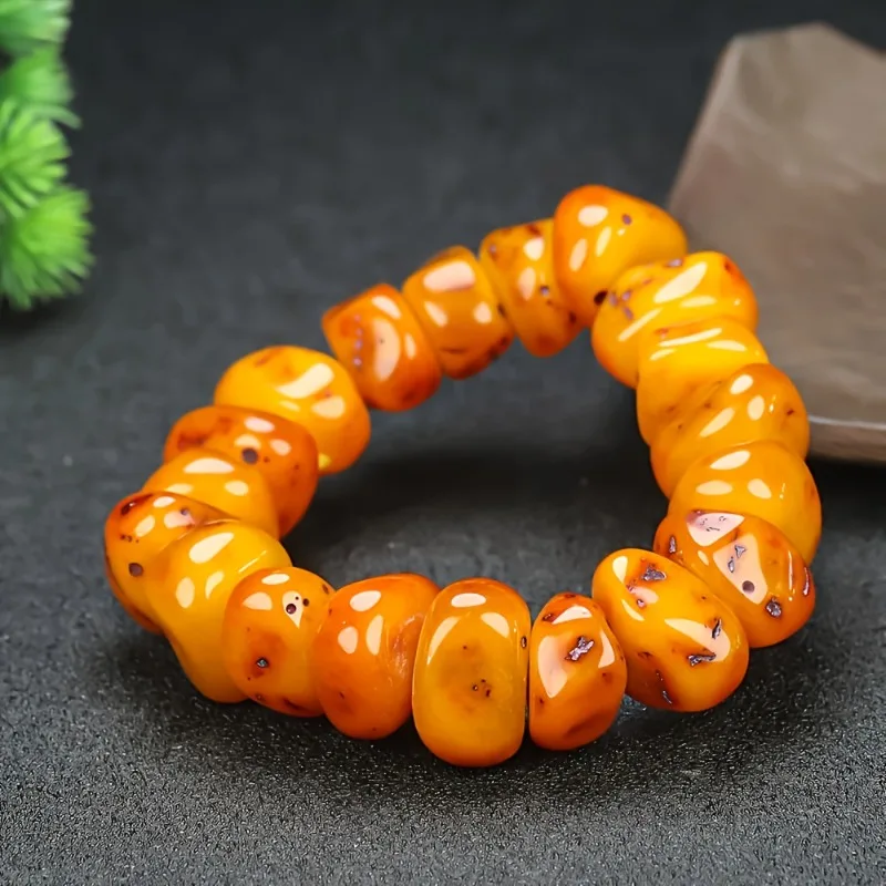 Baltic Amber Beeswax Bracelet, Exquisite Fashion Unisex Accessories