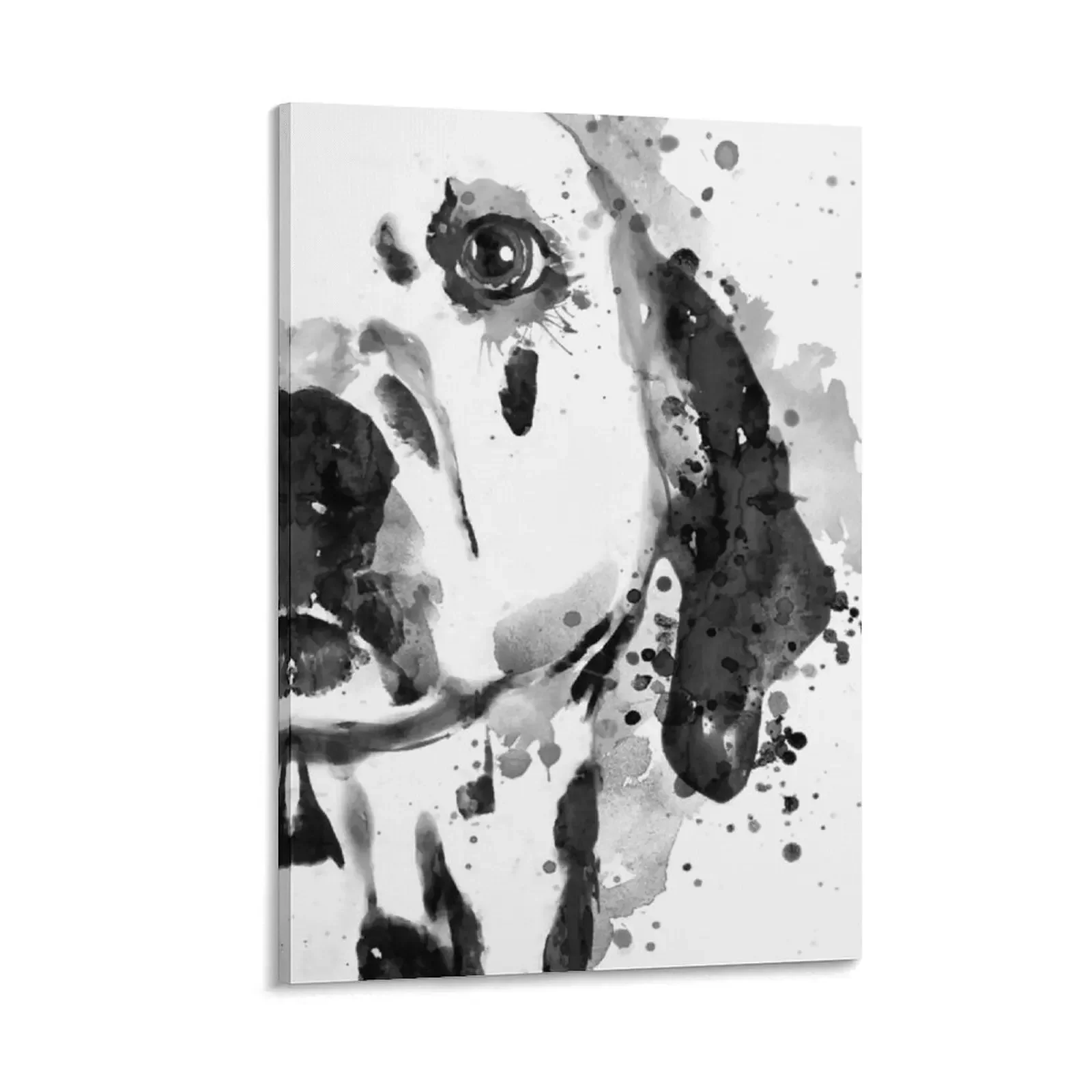 

Black And White Half Faced Dalmatian Dog Canvas Painting anime room decorations aesthetic room