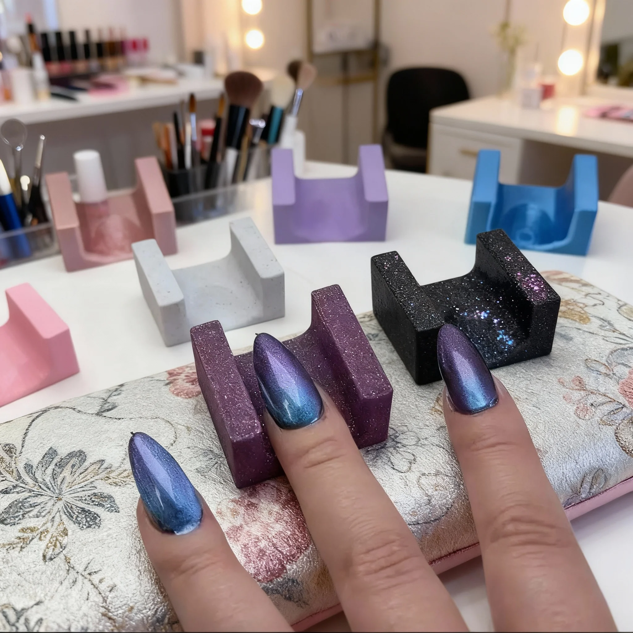 Multiple Colors Nail Holder 5D Velvet Fixed Finger Rest Nail Art DIY Nail From Finger Rest Creative Nail Tools