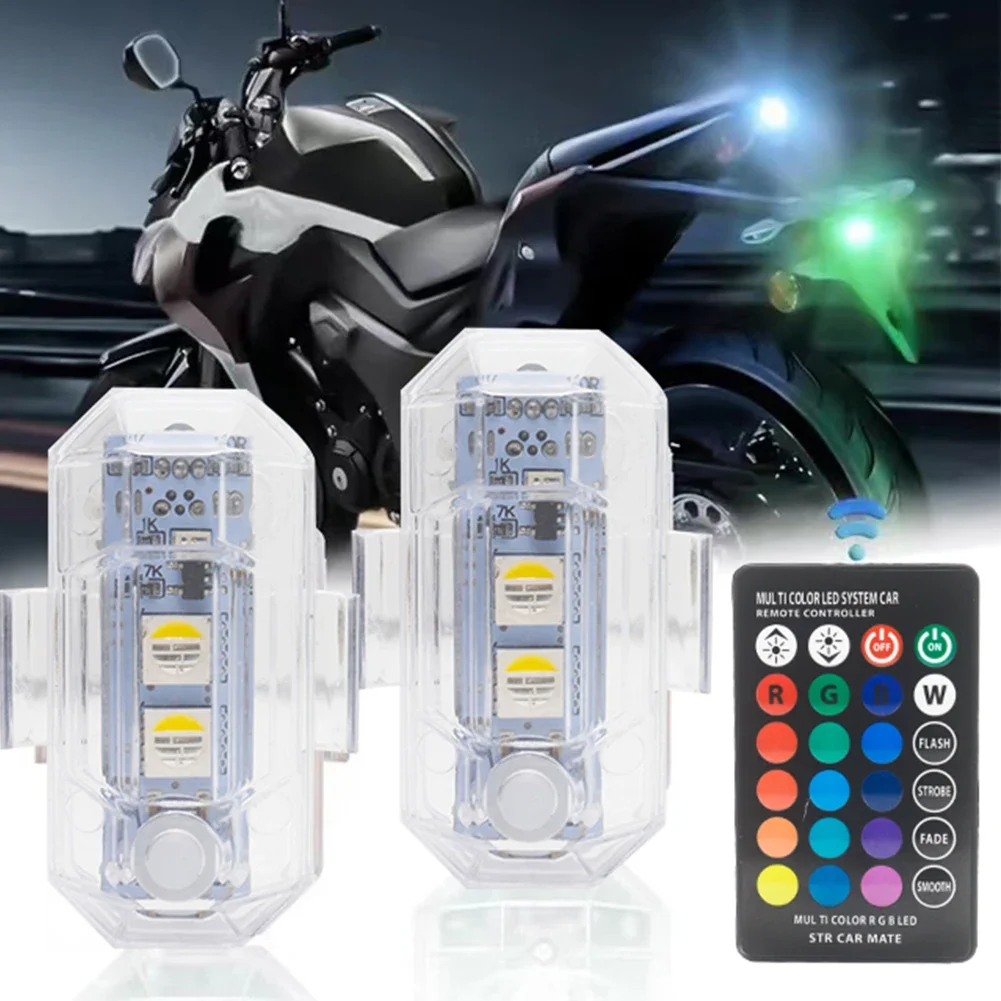 Led Motorcycle RGB Aircraft Strobe Lights Car Light LED Flash Position Wireless Lamp Aircraft Airplane Helicopter Warning Lights