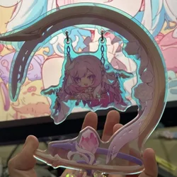 Honkai Impact 3rd Miss Pink Elf Elysia Play on a Swing Acrylic Figure Stand Model Desk Decor Standing Sign Collection Ornaments