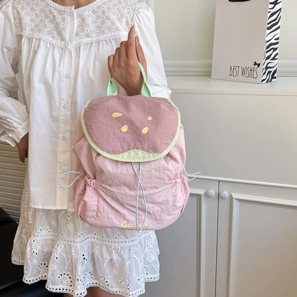 الكورية نمط في الهواء الطلق الرباط على ظهره السفر الدوبامين اللون الفاكهة النايلون على ظهره حقيبة كتب مقاوم للماء المشي لمسافات طويلة حقيبة كتف