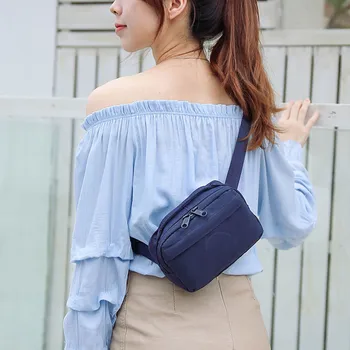 حقيبة حبال مقاومة للرذاذ للرياضة حقيبة كتف أفقية عبر الجسم حزمة مراوح مطبوعة بسحاب إغلاق للجنسين شعار حقيبة الخصر