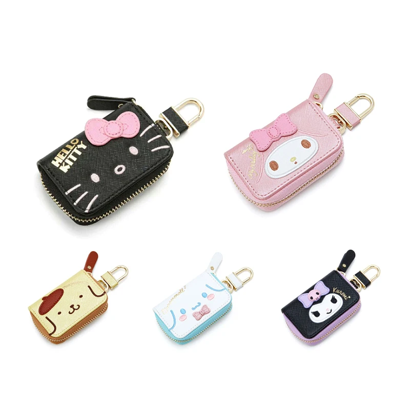 

Новый чехол для ключей Sanrio с героями мультфильмов Kawaii Hello Kitty Cinnamoroll Melody Kuromi, кошелек для монет, милая маленькая сумка для хранения аниме, подарки для девочек