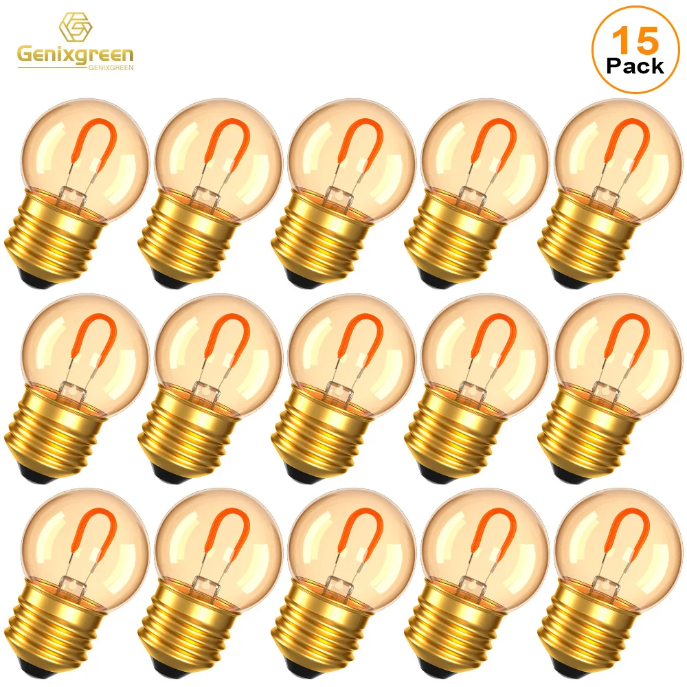 G40 Retro Amber LED Globe Light Bulb 1W 220V - E27/B22 Screw Base Edison Lamp, Warm 2200K for Bedroom Living Room Decoration