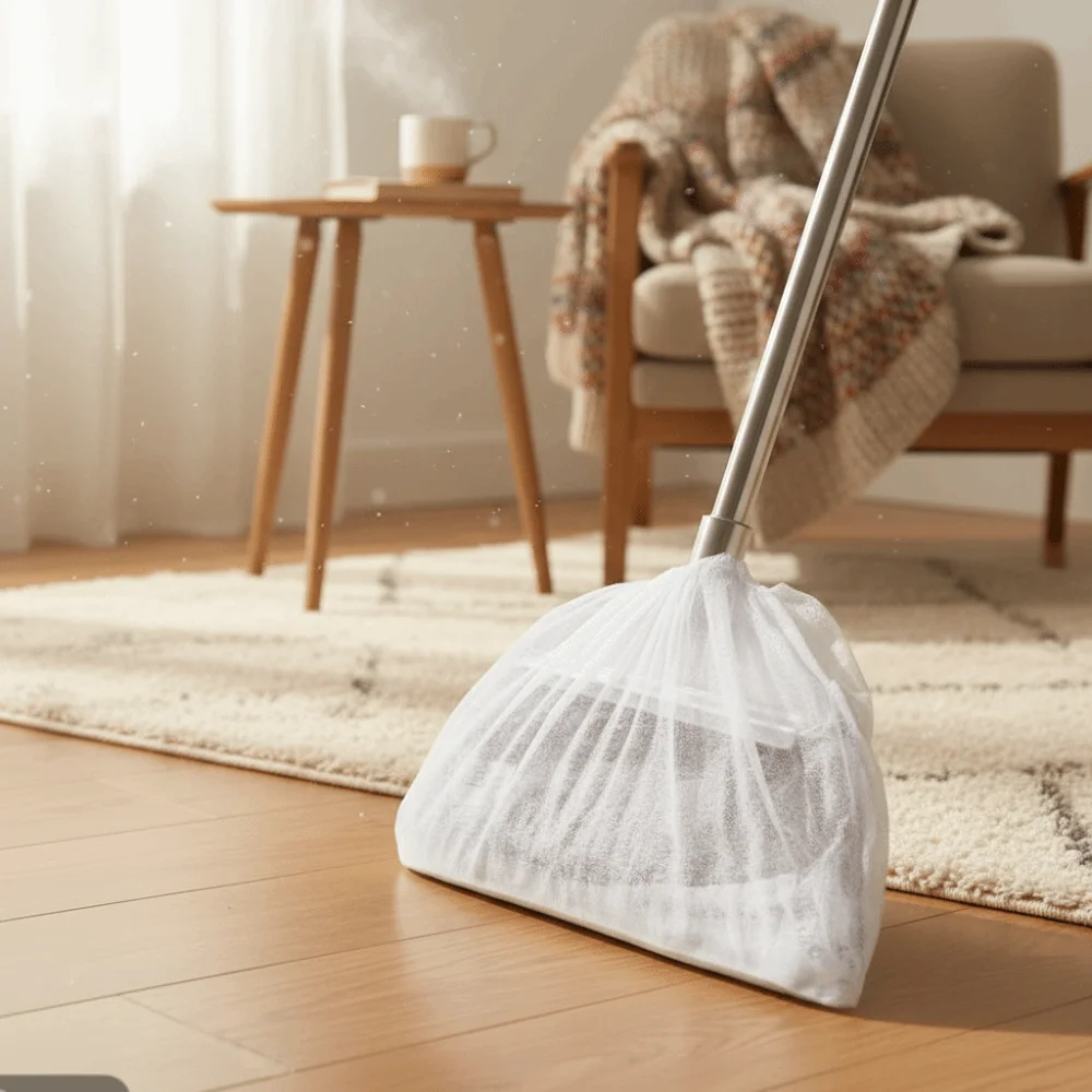 

50 шт./100 шт. портативный одноразовый чехол для метлы, впитывающий волосы, бытовой пылезащитный чехол для метлы, чехол для удаления пыли из нетканого материала