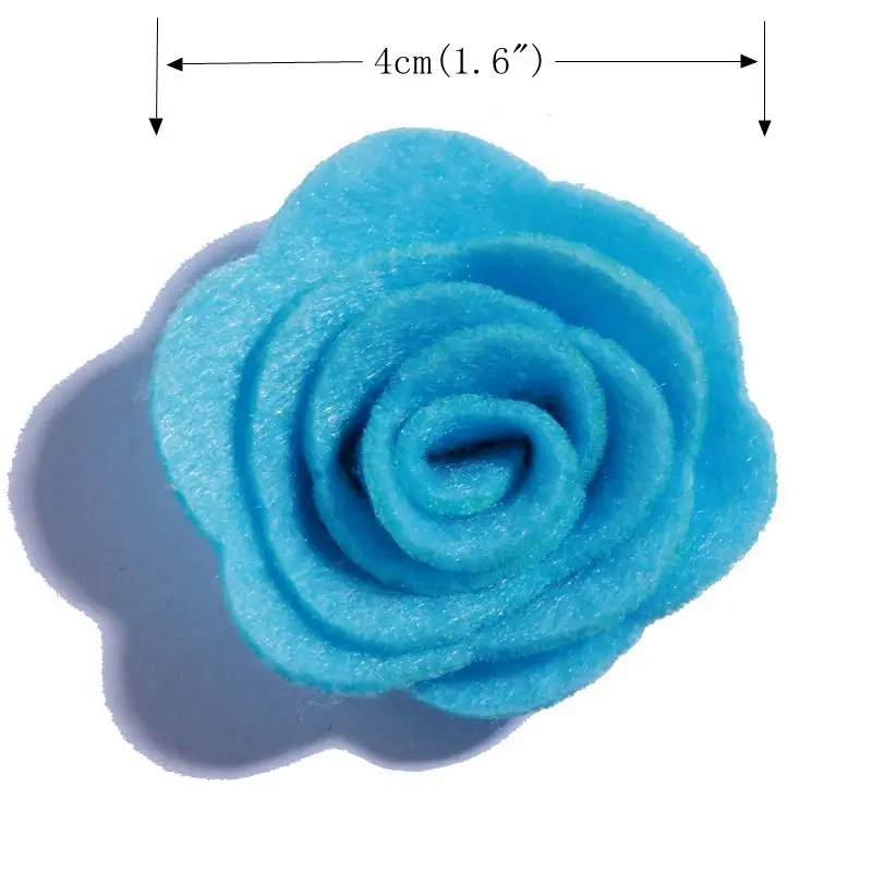 10PCS 4CM Newborn Decorative Nonwovens Felt Rose Flowers for Wedding Embellishment Artificial Flower for Home Garden