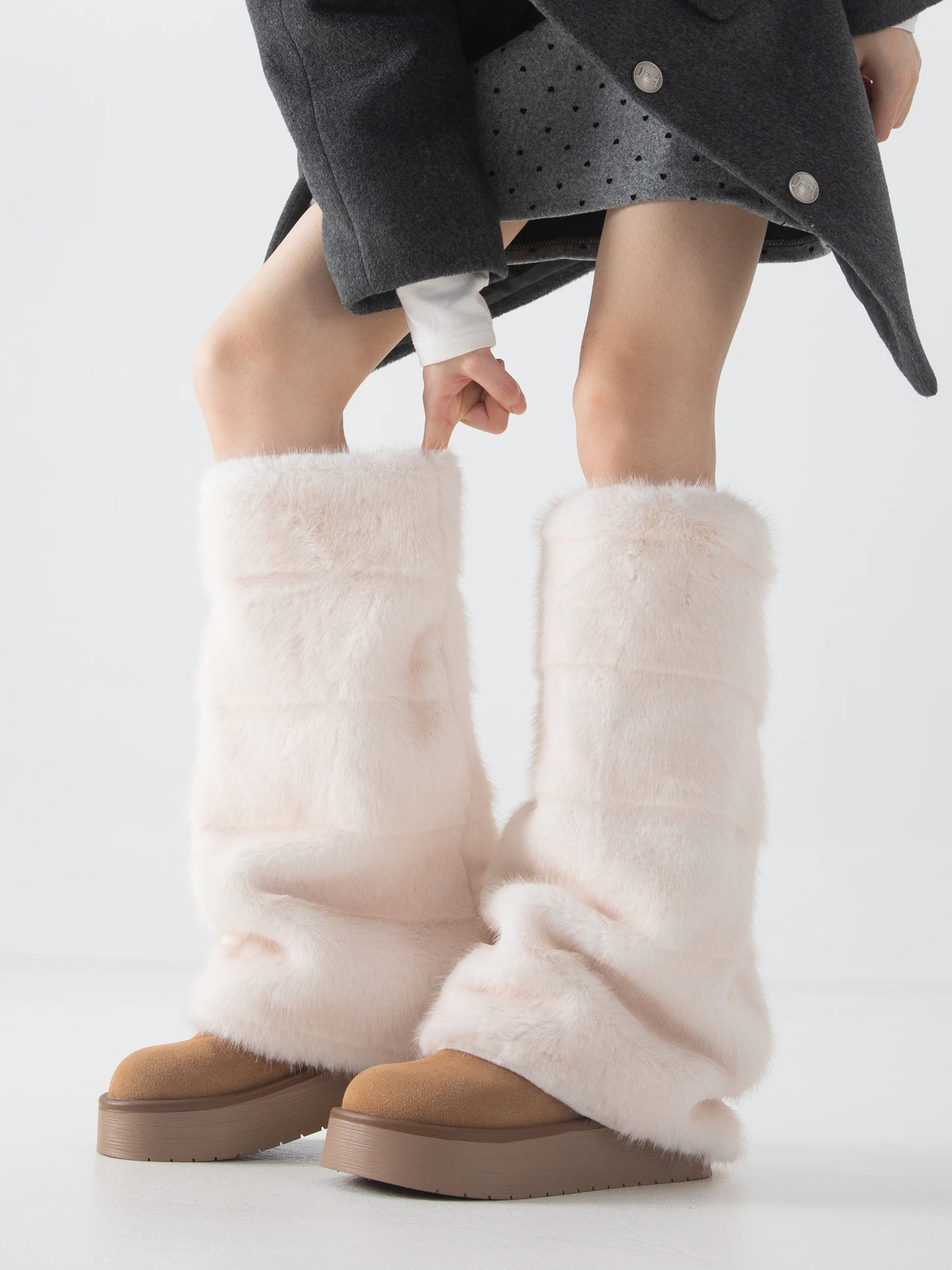 الخريف الشتاء سميكة الدافئة أنبوب طويل تدفئة الساق اليابانية JK لوليتا الحلو لطيف فتاة أفخم الوردي جورب يغطي #2