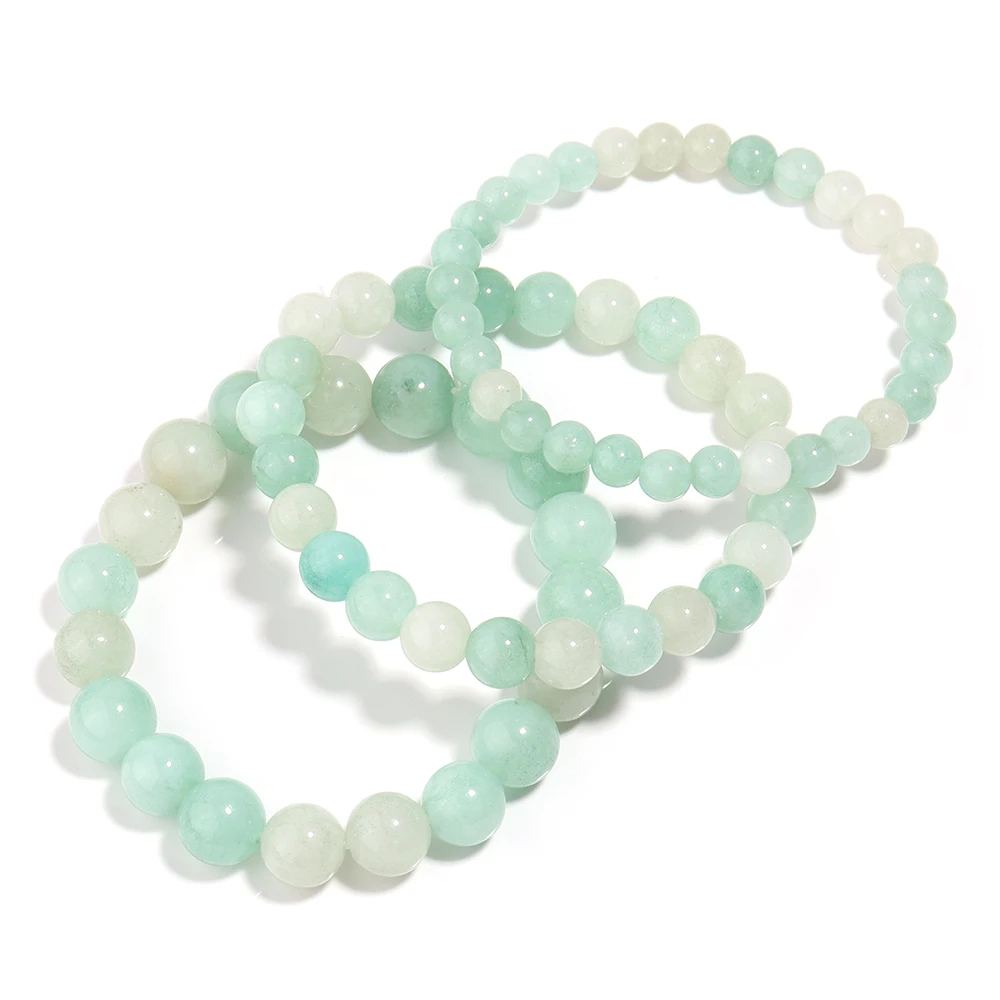 OAIITE Amazonite Bracelet for Men Natural Pure Amazon Bracelet for Women Classic Charm Relieves Anxiety Jewelry Gift for Family