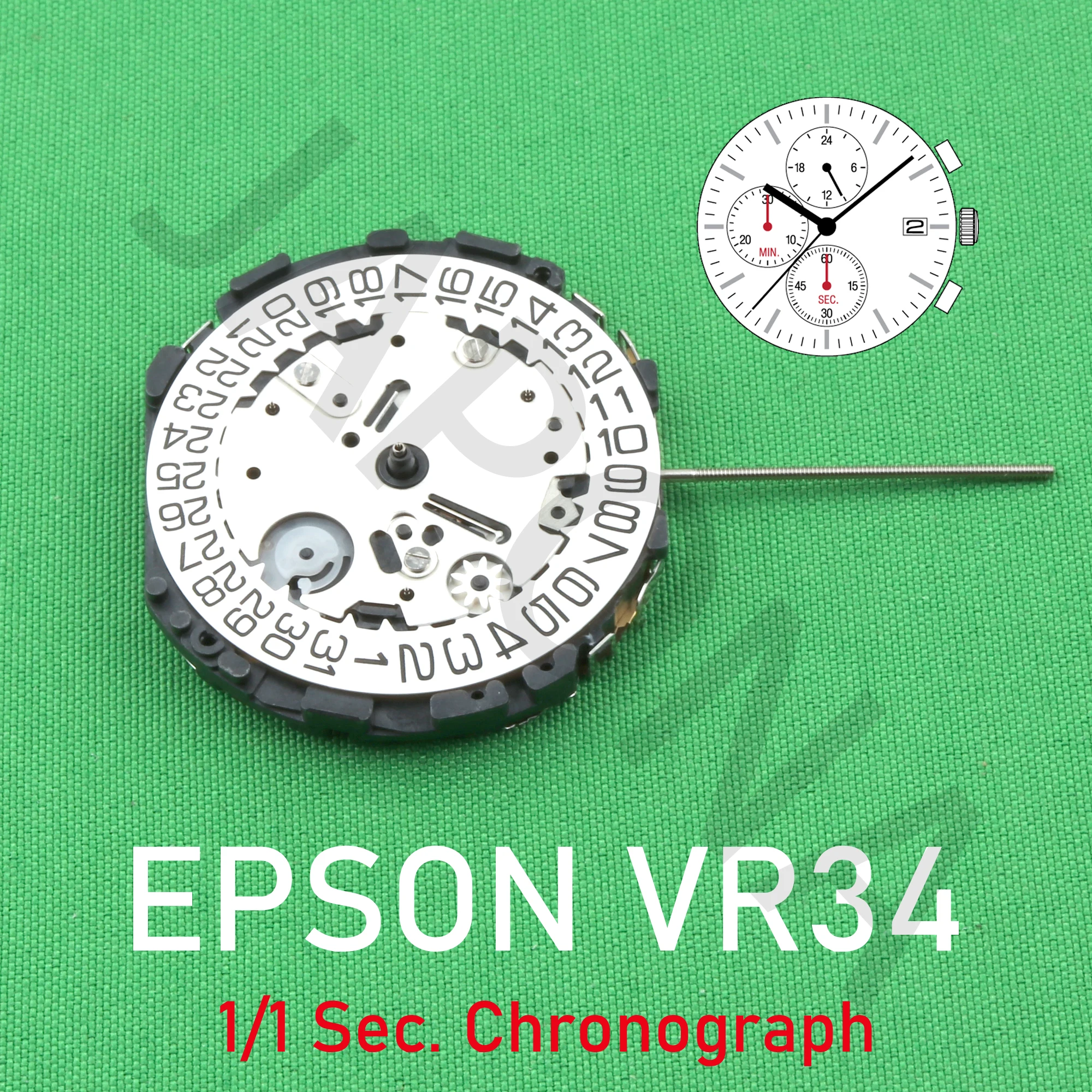 عضلات حركة إبسون ، كرونوغراف بديل ، حركة ساعة VR34 ، إبسون VR34B ، VR34A