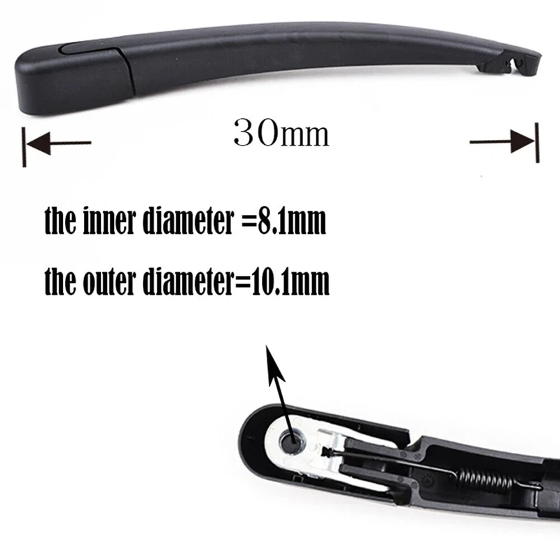 2 Pcs Car Rear Windscreen Tailgate Wiper Blade & Arm Set For Ford Fiesta MK7 2008-2017 ST150 02-08