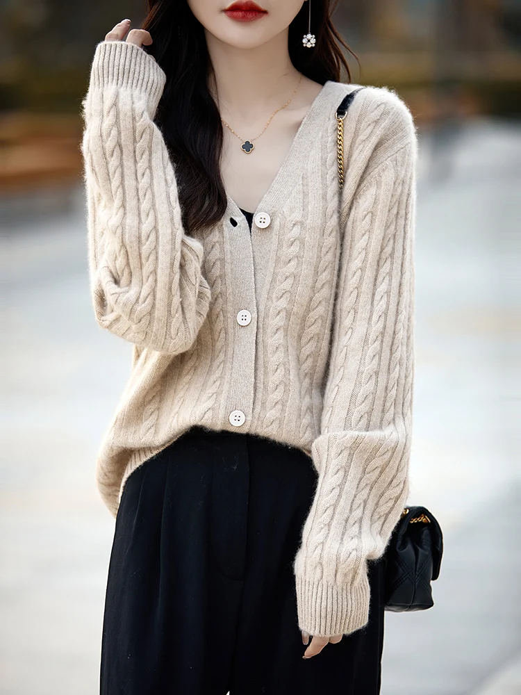 

Осень-зима женский свитер кардиган с шлейфом на груди 100% мериносовая шерсть трикотаж кашемир с v-образным вырезом повседневное популярное мягкое однотонное пальто
