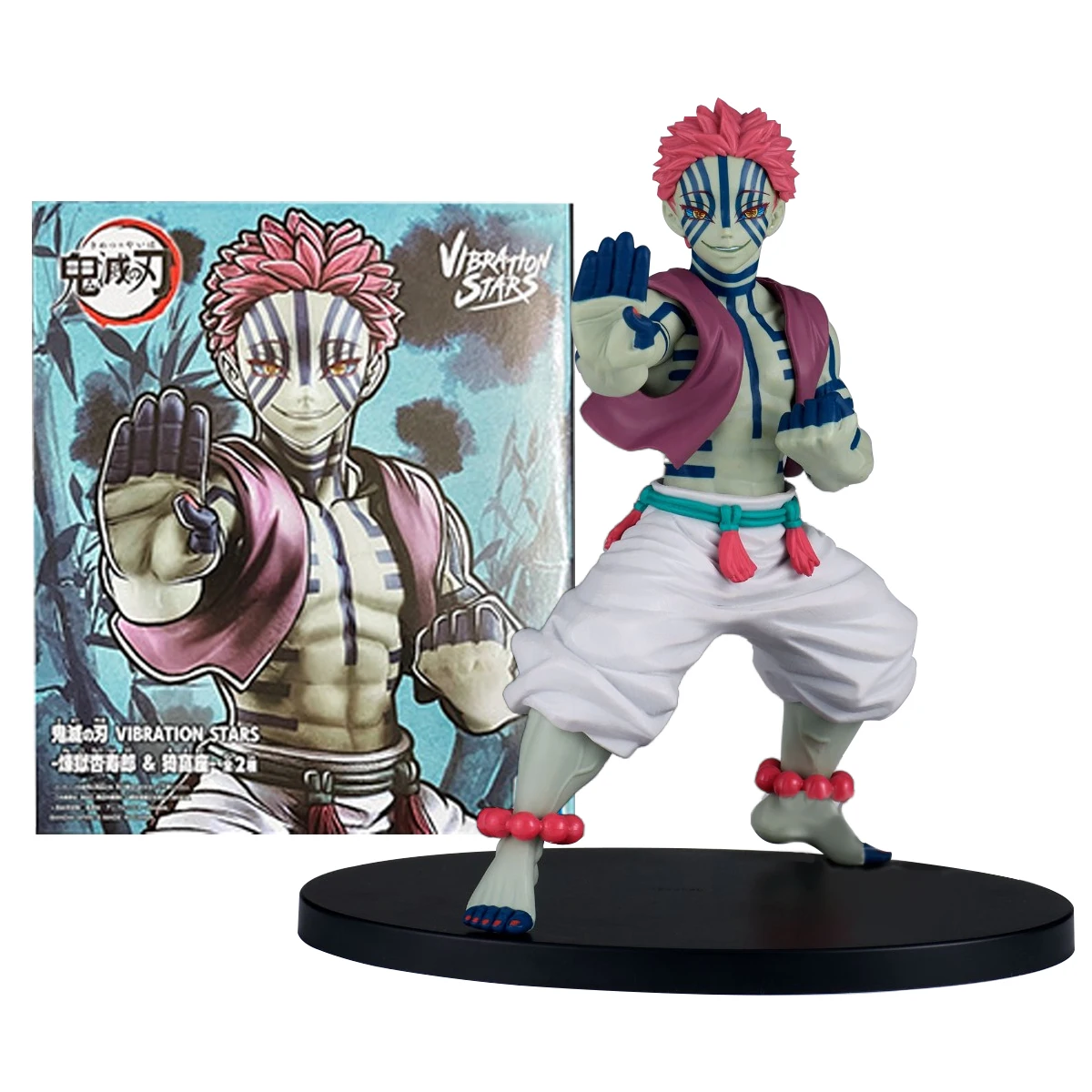 

20CM Anime Figure Demon Slayer Juuni Kitsuki Akaza Battle Figure Toy Gift PVC Figure New Static Table Decoration Box Set