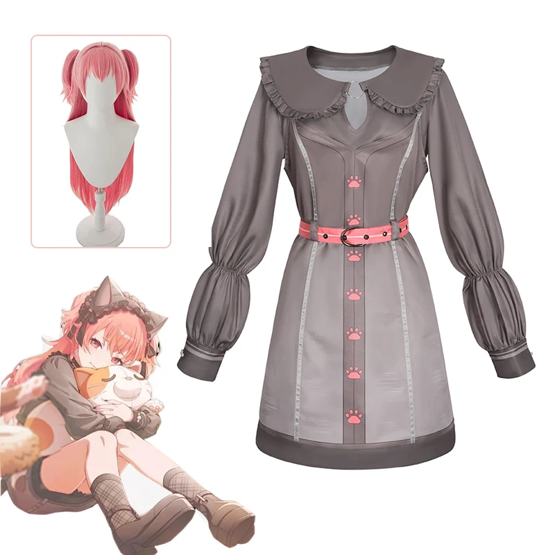 

ANIMECC в наличии Momoi Airi, красочная сценическая игра для косплея, PJSK, пальто Лолиты с кошачьими лапами и хвостом, наряды для вечеринки на Хэллоуин для женщин