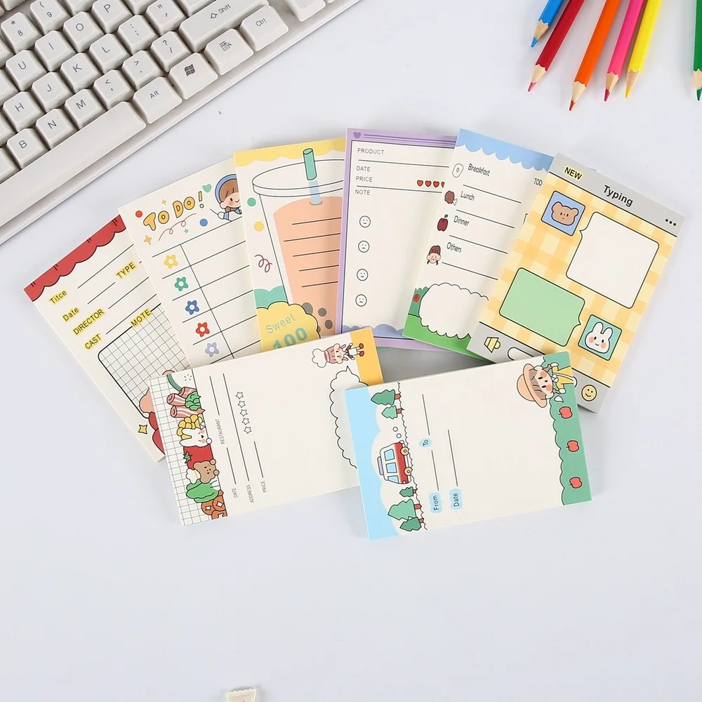Cute Memo Pads Sticky Notes For Time Planner Journal Stickers Girl Office School Stationery
