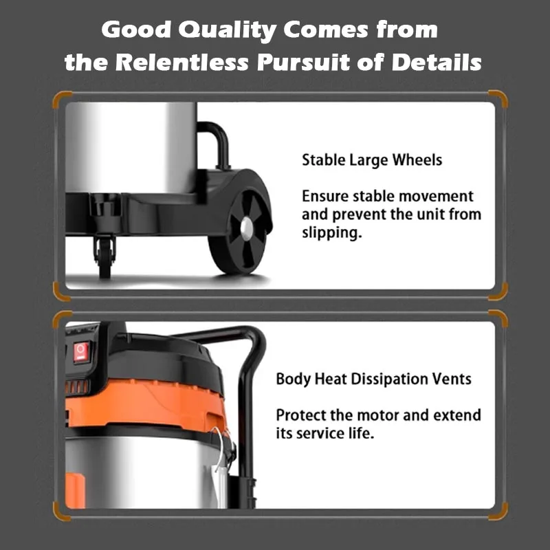 Industrial Vacuum Cleaner Dual Three Motor High Suction Electric Cleaner for Car Wash Workshop and Carpet Maintenance Customized