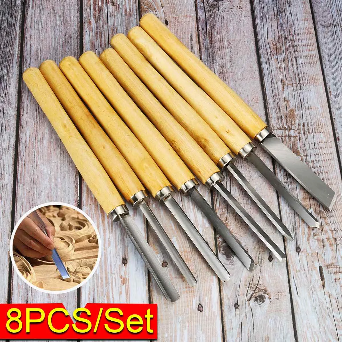 

8Pcs/Set Professional Wood Carving Chisel 26mm Carpentry Flat Chisels DIY Woodworking Woodcut Carving Knife