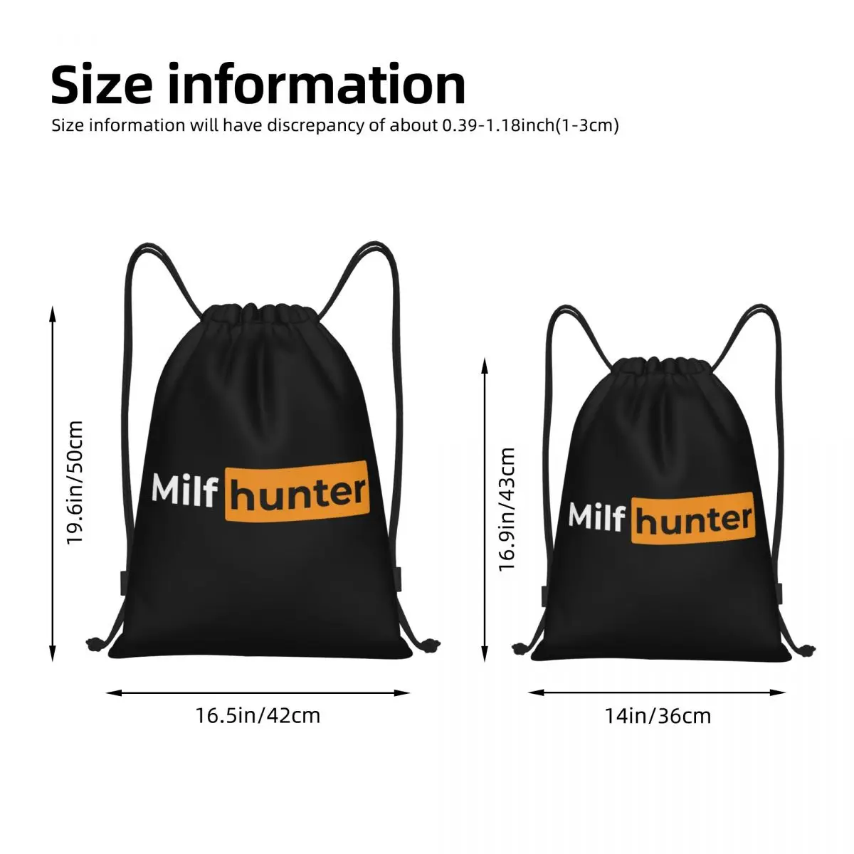 Funny Milf Hunter Drawstring Backpack Sports Gym Sackpack String Bags for Hiking