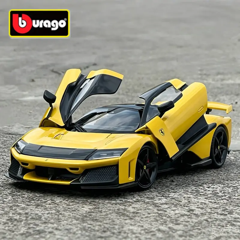 Bburago 1:24 Ferrari F80, Modelo de Auto Deportivo de Aleación, Auto de Carreras de Metal Fundido a Presión, Modelo de Vehículo de Simulación, Colección de Juguetes para Niños, Regalo