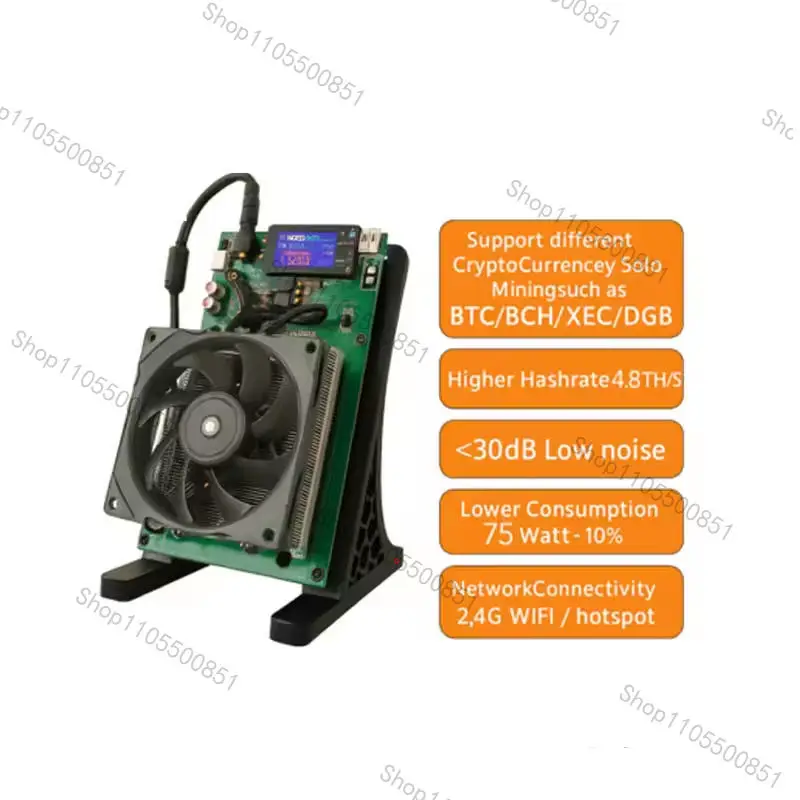 New NerdQaxe++ 4.8Th/s Hydro Bitcoin Miner with Power Supply-Black