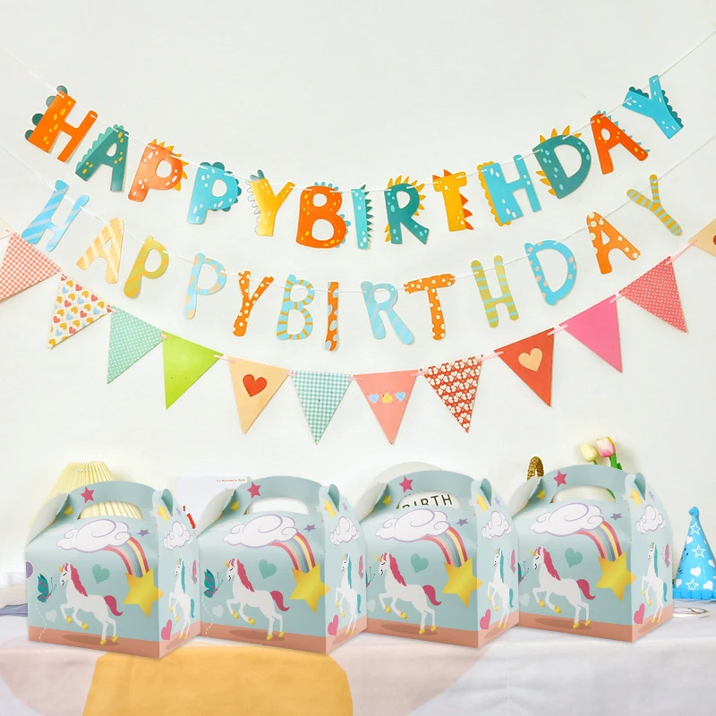 12 قطعة حفلة يونيكورن لصالح صناديق الحلوى يونيكورن علب الهدايا لوازم الحفلات قوس قزح يونيكورن موضوع حفلة كاندي جوديس صندوق