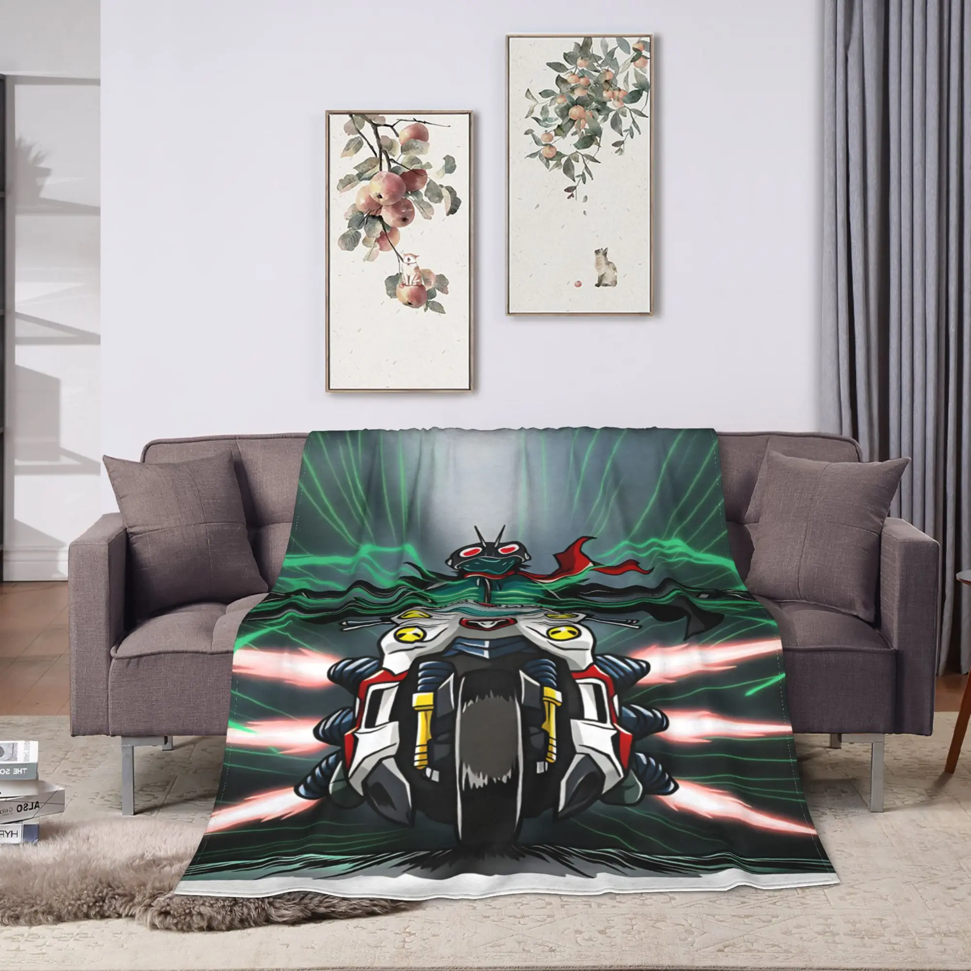 Kamen Riders Soft Warm Blanket  Students Plush Bedding Throws Funny Home Decor Flannel Bedspread Sofa Bed Cover