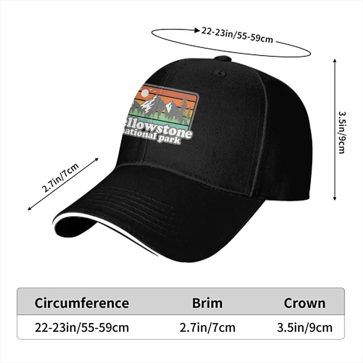 Hiking Camping Baseball Cap Men Hats Women Visor Protection Snapback Yellowstone National Park Caps