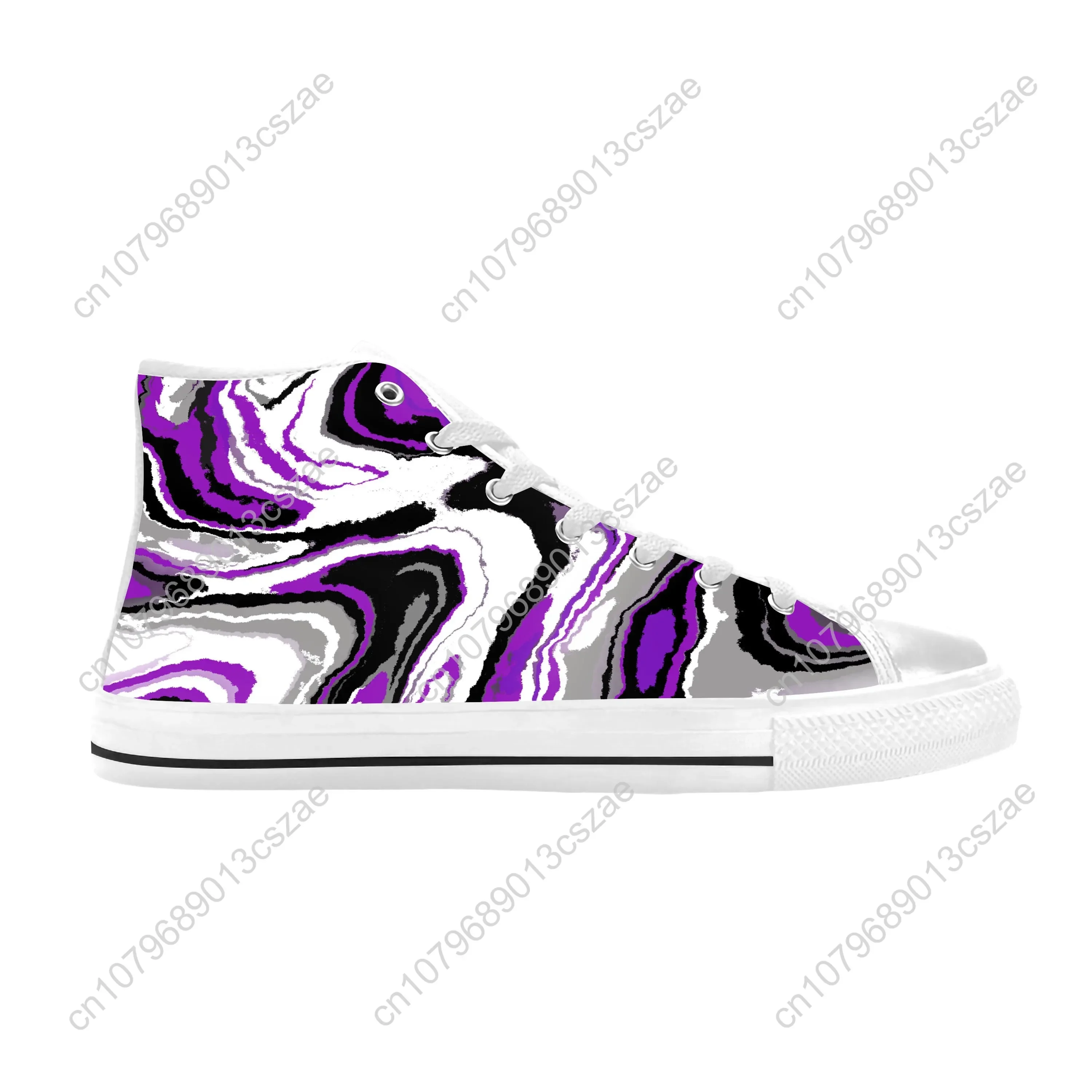 Asexual Pride Ace Flag Asexuality Aromantic Funny Casual Cloth Shoes High Top Comfortable Breathable 3D Print Men Women Sneakers