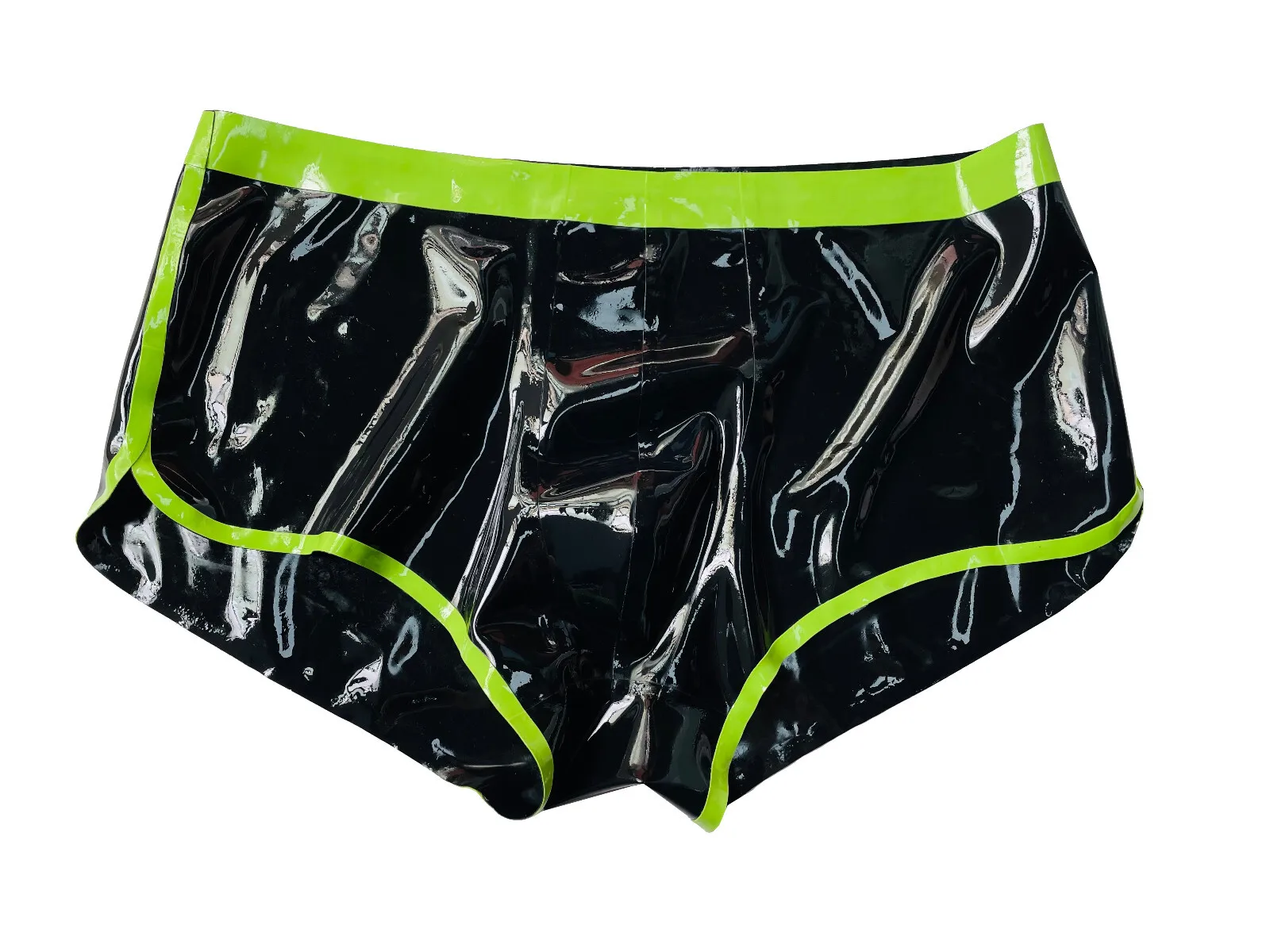 

Men's Latex Gum Panties Green Trim Skinny Latex Panties 0.4mm