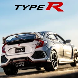 1:32 Honda Civic TYPE-R Diecasts et véhicules jouets Modèle de voiture en métal Collection de lumière sonore Voiture Jouets pour enfants Cadeau de Noël