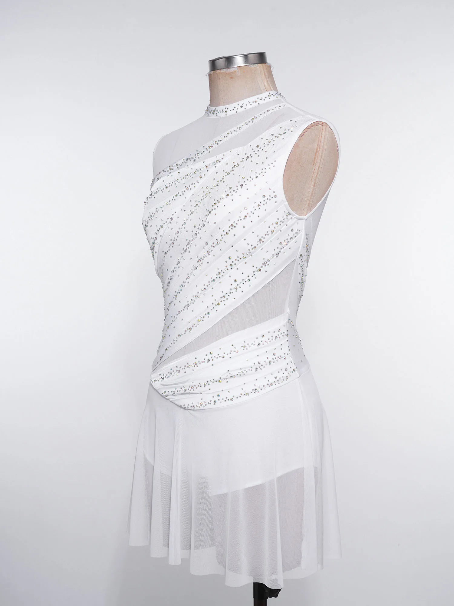 

Women Modern Lyrical Dance Performance Costume Rhinestone Ballet Gymnastic Leotard Figure Skating Costume Competition Dancewear