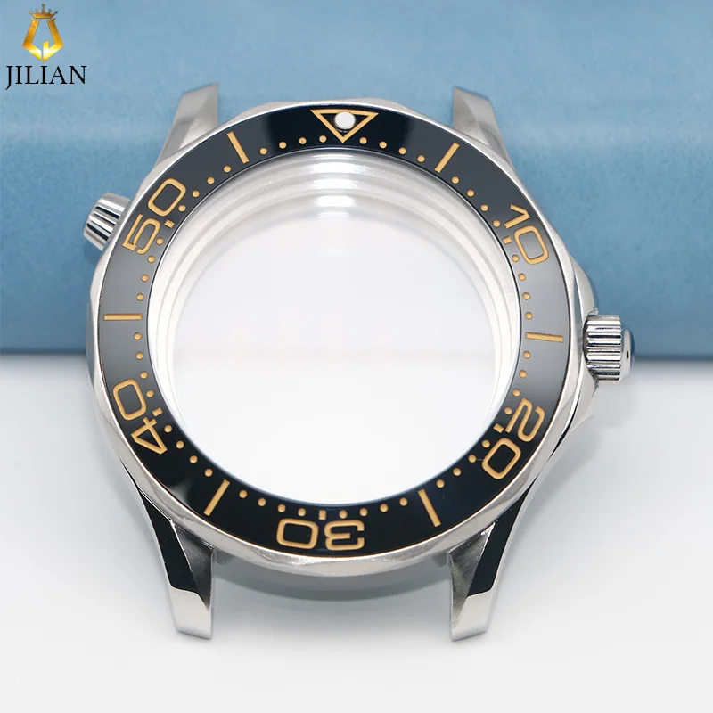 42mm Seamaster 300 Mechanical Case With Ceramic Bezel NH35 Case For NH35 NH36 Movement Seamaster 300 Case Modification Kits