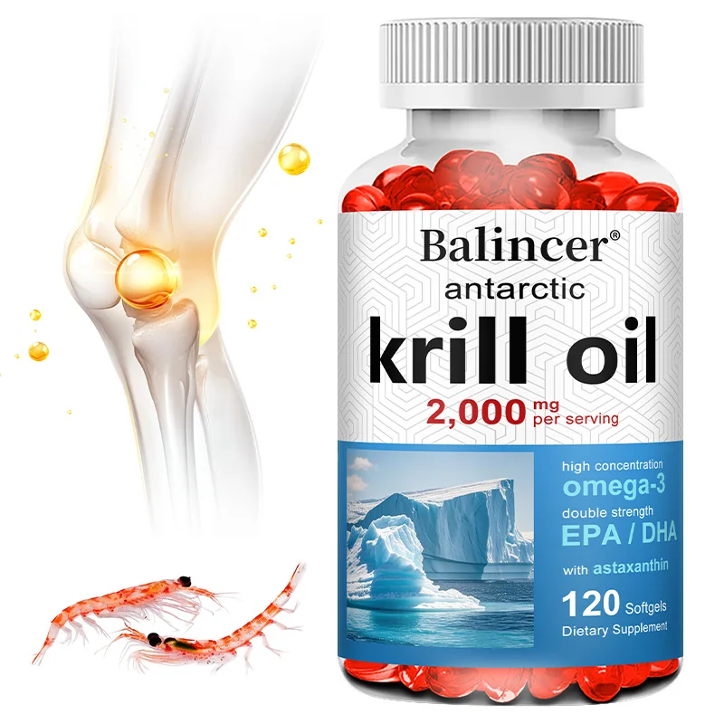 زيت كريل أنتاركتيكا 2000 ملغ مكمل، 3X قوة مصدر طبيعي لـ Omega-3s، EPA 240mg + DHA 160mg + Astaxanthin 800mcg #3