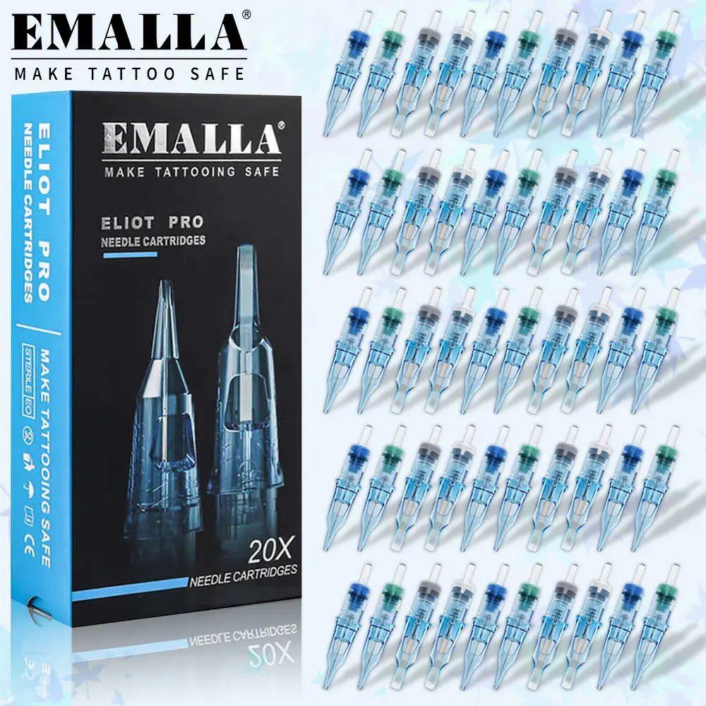 20/10 قطعة إيمالا إليوت برو المتاح خرطوشة الوشم الإبر RL RS CM MG سلامة الوشم الإبر لفناني الوشم المهنية #1