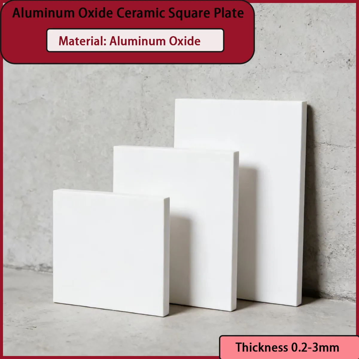 0.2-3mm thick alumina ceramic square plate for mechanical processing, instrumentation, etc