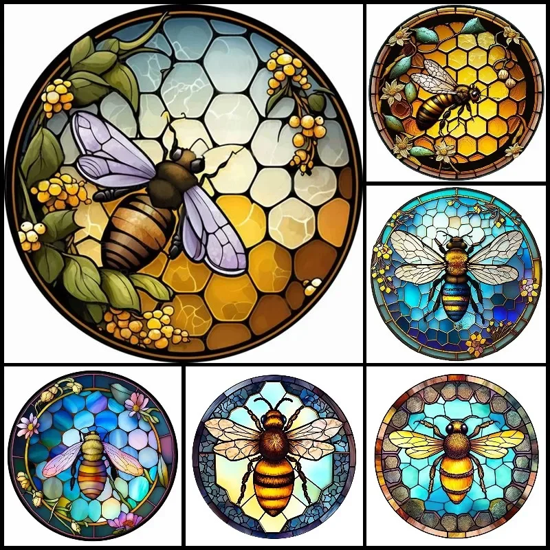 Diy Crafts Diamond Embroidery Insects Mosaic Handicrafts Diamond Painting New Rhinestones Stained Glass Bee with Honeycomb