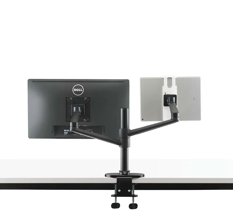 Aluminium Hoogte Verstelbare Desktop Dual Arm 17-32 Inch Monitor Houder + 10-17 Inch Laptop Stand OL-3TD full Motion Mount Arm