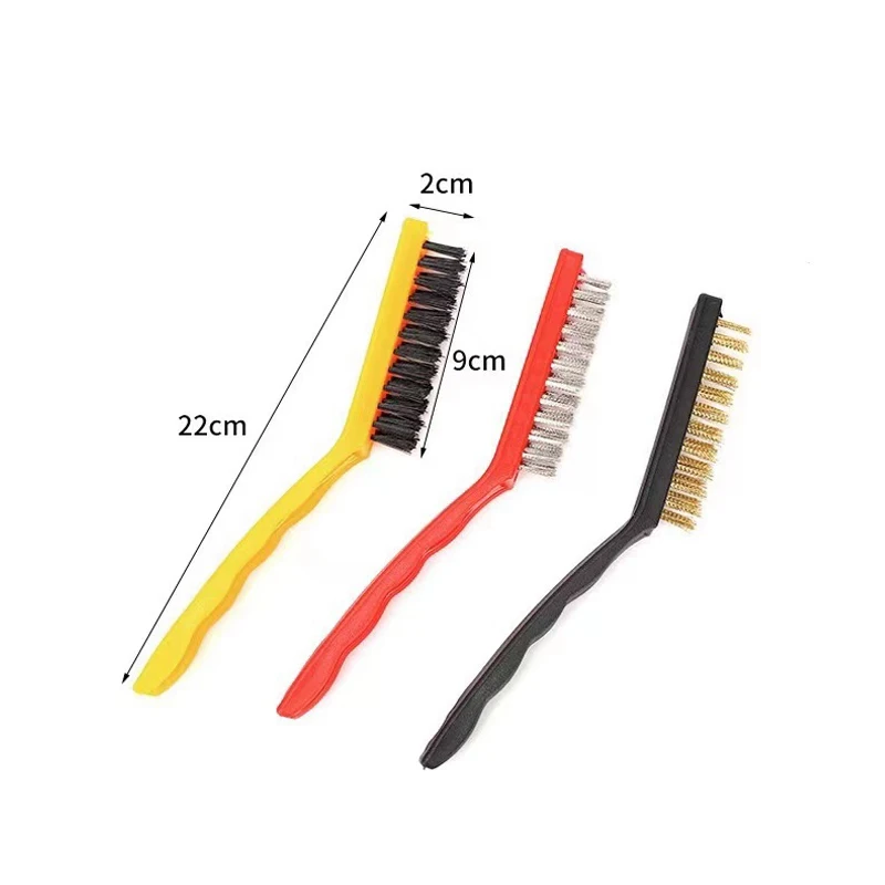 3Pcs Stainless Steel 7 Inches Brush Brass Cleaning Brush Polishing Rust Remover Metal Wire Burring Cleaning Tool Family