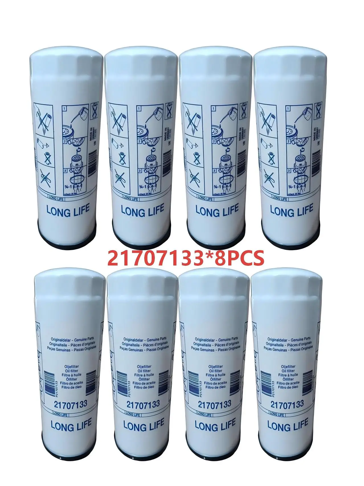 

8 PCS Suitable For Volvo FM FH Truck Oil Filter 21707133 23658092 21170569 478362 478736
