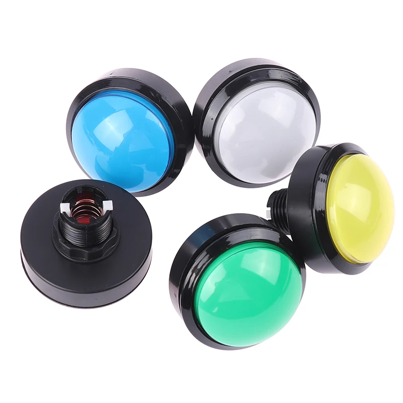 1Pc 60mm Arcade Buttons Big Round LED Illuminated With Microswitch For DIY Arcade Game Machine Parts 12V 32A Dome Light Switch