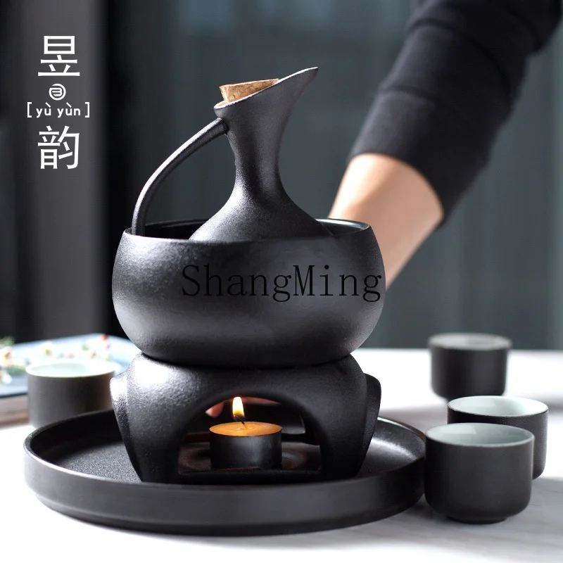 CL wine thermostat flower carving thermostat Chinese ironing pot household thermostat wine pot  set