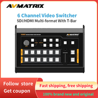 Avmatrix VS0601 Mini 6 Channel SDI/HDMI Multi-format With T-Bar Live Streaming Video Switcher For DSLR Camera