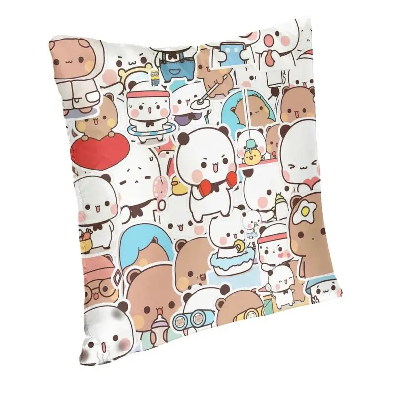 Peach And Goma Cushion Cover Two Side Print Pattern Bubu Dudu Floor Pillow Case for Car Custom Pillowcase Home Decorative